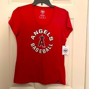 New! LA Angels Baseball Red T-shirt Women size Medium